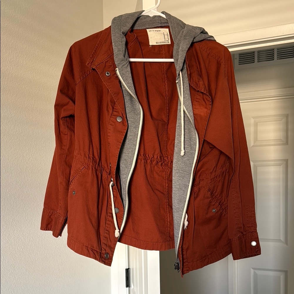 Women's Rust Jacket with Gray Hood